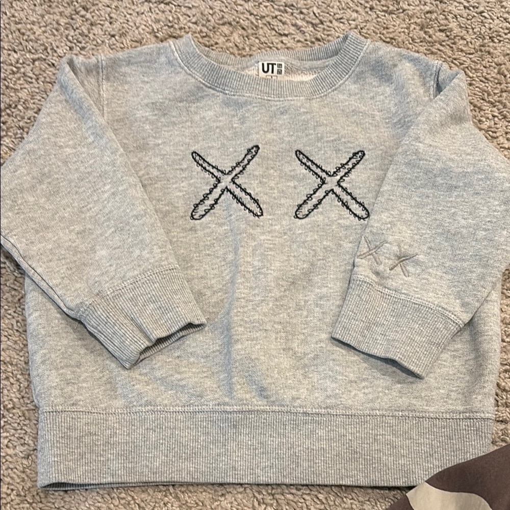 Gray Sweatshirt with Embroidered Design